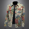 Minglu Floral Jacquard Men's Jackets High Quality Single Breasted Autumn Winter Male Coats Man Outerwear Plus Size 5XL