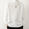 Mens Winter Sweater Thick Warm Knitwear Man Classic Solid Bottom Shirts Men's Pullover White Beige Korean Fleeced Clothes