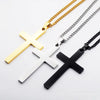 Wu's 2022 New Fashion Cross Pendant Necklace Ladies Mens Stainless Steel Chain Charm Necklace Cool Boys Girls Jewelry Gift