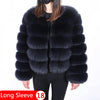 Maomaokong Real Fur Jacket  Women Winter Short Natural real Fox Fur Lady Zipper Fur Coat Female Warm Jacket  with Collar