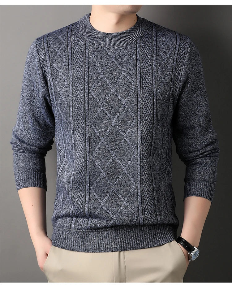 Man Solid Color New Autumn Winter Warm Fashion Sweater Casual And Comfortable Soft Sweater