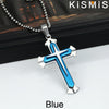 KISMIS 1PC Stainless Steel Cross Necklace Pendant Jewelry Catholic and Christian Jesus Amulet