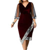 Spring Dress Dress Daily Work Autumn Summer Brand New V-Neck Cocktail Party Ball Gown Velvet Bodycon Dress Comfy