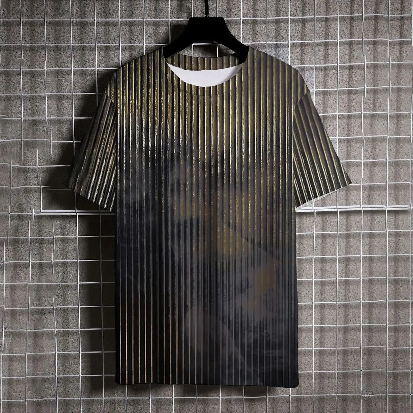 Summer Men's Short Sleeve T-Shirt 100 Men's Short Sleeve Shirt Vintage Striped 3d Print On Everyday Street Casual Crew-Neck Wear