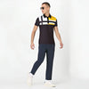 Summer men's short sleeved polo shirt, business office lapel shirt, men's sports and leisure fashionable stripe T-shirt top