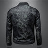 Minglu Stand Collar Men's Jackets High Quality Long Sleeve Floral Jacquard Zipper Casual Male Coats Fashion Man Outerwear 5XL