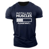 Summer Men's Muscle T-Shirt Fashion Letter Print Short Sleeve Clothing 2024 Casual Men's Clothing Breathable Gym Fitness T Shirt