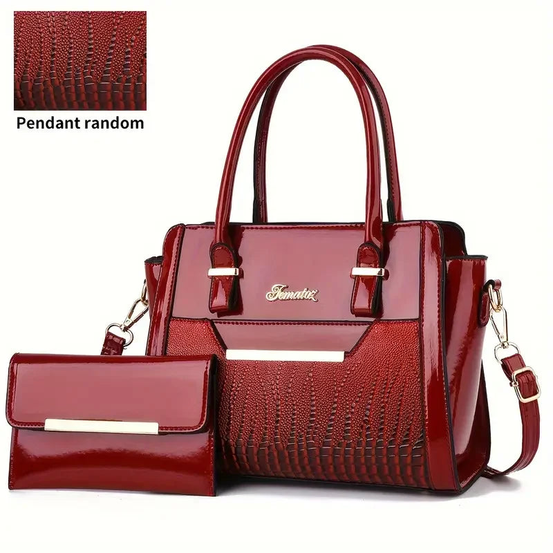 New Two-Piece Set with Large Capacity, Fashionable and Versatile Women's Bag, Simple Commuting Outing, Casual Women's Handbag, Foreign Style Women's Bag