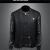 Minglu Spring Autumn Stand Collar Men's Jackets Luxury Bee Embroidery Single Breasted Sport Casual Male Coats Man Overcoat 5XL