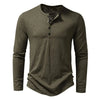 Autumn New Men's Cotton Button Long Sleeve  Henley Neck T-Shirt Casual Solid Color Breathable Versatile Fashion Slim T-Shirts