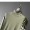 High end brand sweater men high neck autumn/winter New classic four stripe trend hem split Korean casual versatile pullover