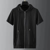 2024 Summer New Fashion Trend Elastic Hooded Short-Sleeved T-Shirt Set Men's Casual Relaxed Comfortable Breathable Two-Piece Set