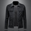 Minglu Spring Autumn Faux Leather Men's Jackets Luxury Long Sleeve Solid Color Zipper Casual Motorcycle Male Overcoats Man Coats