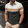 Polo T-Shirt Summer Short Sleeve Clothing Fashion striped Print Street Casual Button up Top