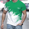 Casual Men's T-Shirt Gradient Printed Short Sleeve T-Shirt For Men 3d Text Pattern Tees Top Fashion Street Design Men's Clothing