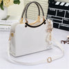 new Luxury simple shells leather handbag Famous brands designer female tide knitting shoulder bag women Messenger bag