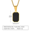 Stylish Mens Geometric Square Necklaces,Black Enamel Rectangle Pendant with Rope Box Chain Collar,Trendy Jewelry Gifts