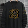 23 USA Art Letter Design Man Clothes Street Style Fleece Sweatshirts Autumn Casual Hoodies Fashionable Crewneck Pullovers