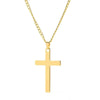 Wu's 2022 New Fashion Cross Pendant Necklace Ladies Mens Stainless Steel Chain Charm Necklace Cool Boys Girls Jewelry Gift