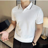 Men Polo Shirt Thin British Style Solid Casual Slim Fit Short Sleeved Top T-shirt Fashion Streetwear Men Clothing