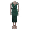 European V Neck Strap Solid Bodycon Dress Summer Casual Female Party Sexy Dresses Vestidos