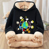 Snoopy Fleecing Hoodie for Adult Cute Cartoon Sweatshirt New Warm Winter Coat Black Fleece Clothing Fashion Thick Clothes Gift