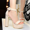 Summer Sandals Ladies Party Banquet Pumps 13.5CM Platform Valentine Strap Quality Shoes Women High Heels Sexy Size 34-43