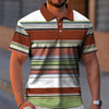 New Striped Men's Polo Shirt Summer Casual Short Sleeve T-Shirt For Men Golf Sport Shirts Loose Oversized Polo T-Shirt