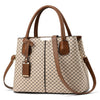 Elegant Flower Plaid Handbag: Versatile, Secure Zippered Satchel with Adjustable Strap & Polyester Lining for All Occasions