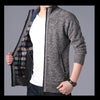 M-4XL Autumn/Winter New Men's Plush Thickened Knitted Jacket Vertical Neck Zipper Sweater Cardigan Warm Coat Jacket Jacket