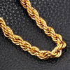 Noble 18-24Inch 45-60cm 18K Gold 4mm Round Rope Chain Necklace for Women Man Boy Wedding Party Charm Jewelry