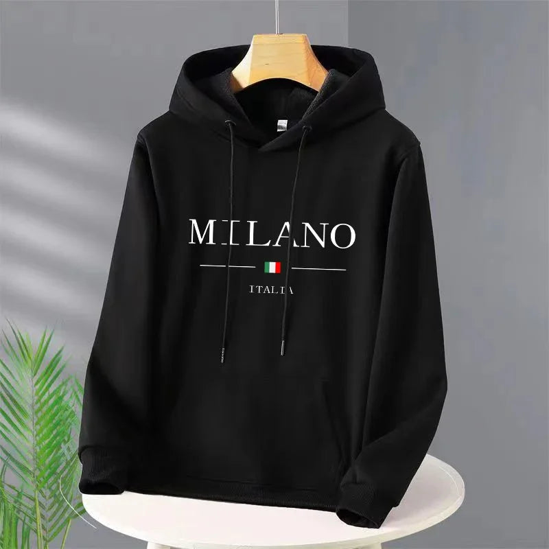 Luxury Brand Milan Fashion Hoodies Long Sleeve Pullover Hooded Sweatshirts Unisex Print Hoodies Casual Streetwear Men's Clothing