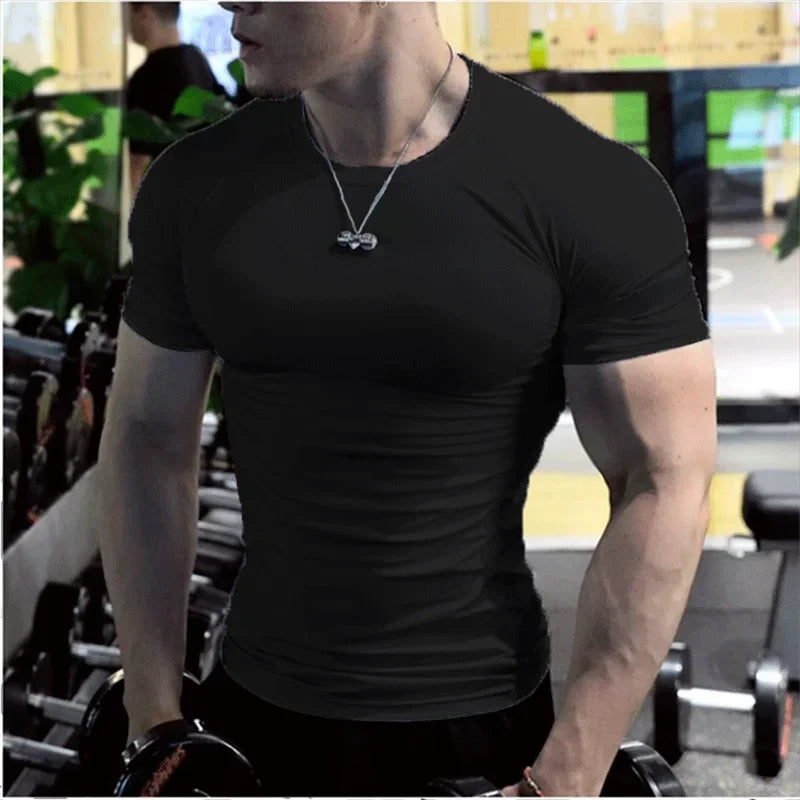 Men Fashion Tops Tee Shirt Plain Slim Fit t Shirt Short Sleeve t-Shirts For Men Gym Shirts Casual White t-Shirt Man Clothes 5XL