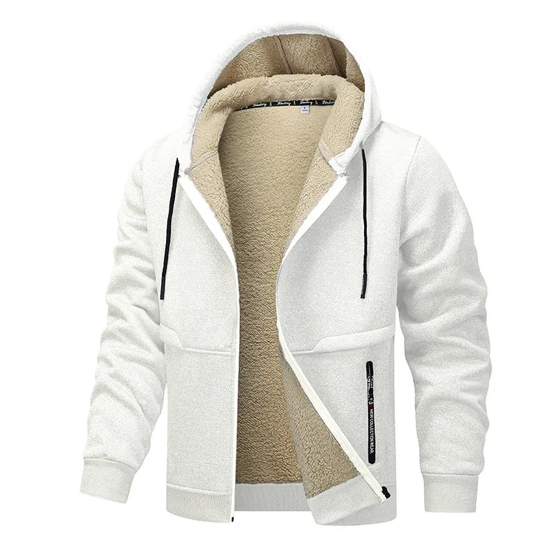 leisure man's cashmere thickened zipper cardigan