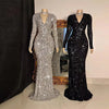 Best Selling Black And Gold Evening Dress Mermaid Champagne Sequin Ball Dress Elegant Women Dress