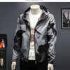 Minglu Spring Autumn Hooded Men's Jackets Luxury Allover Printed Zipper Sport Casual Male Coats Fashion Man Overcoat 4XL