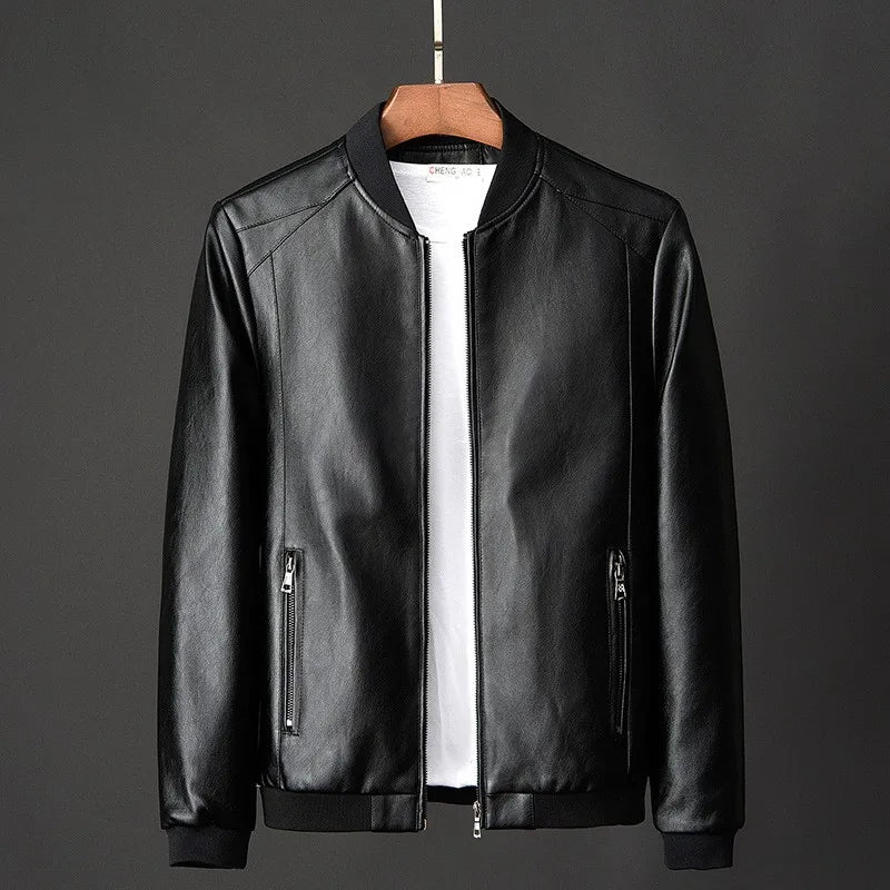 Men Leather Suit Jacket Men Slim Fit blazer Coat Men Fashion Leather jacket Streetwear Casual Blazer Jackets Male Outerwear mens