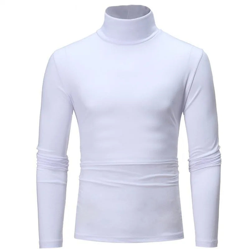 High Neck Slim FitElastic Long Sleeve Pullover Thermal Tops