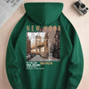 Men's spring and autumn fashion street scene printed casual hoodie new loose and versatile daily sweatshirt long sleeve S-3XL