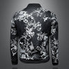 Minglu Autumn Winter Stand Collar Men's Jackets Luxury Pattern Pattern Long Sleeve Business Casual Male Coats Plus Size 5XL