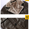 Men Winter Long Thick Fleece PU Leather Jacket New Winter Fashion Suit Collar Men's Windbreaker Leather Jacket Coats