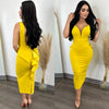 European V Neck Strap Solid Bodycon Dress Summer Casual Female Party Sexy Dresses Vestidos