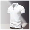 POLO shirt men's summer fashion ice silk quick drying short sleeved T-shirt solid color loose business collar pure cotton top