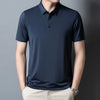 Solid Color Short-sleeved T-shirt Ice Silk Breathable Men's Business Casual Polo Shirt