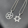 Classic Men's Star of David Pendant Necklace in Black Gold Silver Color Stainless Steel Israel Jewish Jewelry Free Chain 24 inch