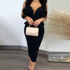 European V Neck Strap Solid Bodycon Dress Summer Casual Female Party Sexy Dresses Vestidos