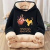 Mufasa Lion King Baby Sweatshirt Thickened Fleece Hoodie Boys Child's Anime Long Sleeve Winter Warm Cashmere Hooded Tops Clothes