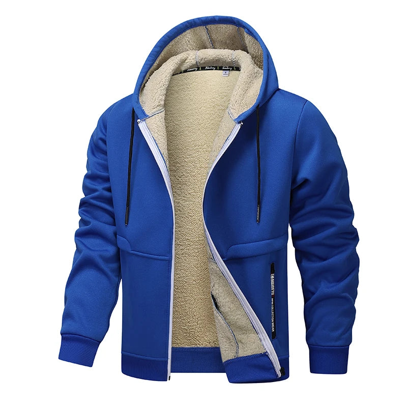 TINGHUO Sweater men hooded cardigan hooded hoodies men's Fleece Zipper coats Men autumn winter 2024 new