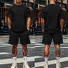 Jacquard PJlaid Short Sleeve T-shirt Fashion Sports Set Breathable T-shirt + Shorts Sports Two-piece Set