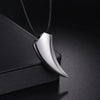 Punk Hip Hop Stainless Steel Crescent Tooth Spike Pendant Necklace Men Women Fashion Wolf Tooth Chain Necklace Jewelry